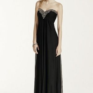Black Sweetheart Strapless Formal Long Prom Dress